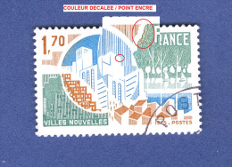 1975 N° 1855 VILLES NOUVELLES   OBLITÉRÉ NUANCE COULEURS - Usati