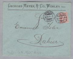 Schweiz 1897-06-24 Wohlen Perfin Brief "G.M./&Co." #G27 Georges Meyer - Brieven En Documenten