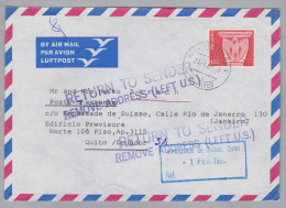 Schweiz Flugpost 1982-01-23 St Gallen Luftpost Brief Nach Quito Ecuador Retour Gesendet - Erst- U. Sonderflugbriefe