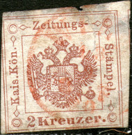 Austria,newspaper&revenue,Large Shield Type,2 Kr,1877,SG#J68,used,red Cancell:Wien,as Scan - Dagbladen