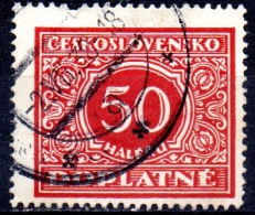 CZECHOSLOVAKIA 1928 Postage Due - 50h. - Red FU - Timbres-taxe
