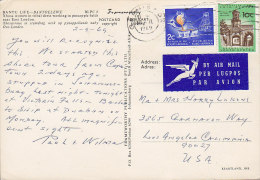 South Africa PPC Bantu Life - Bantelewe Airmail Lugpos Par Avion Pegasus Label 1969 To Denmark (2 Scans) - Brieven En Documenten