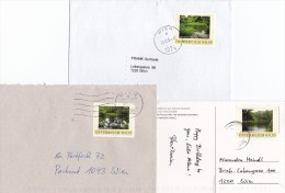 1310g: Personalisierte Serie Aus Österreich: Lobau 1- 3 Auf 3 Bedarfsbelegen - Timbres Personnalisés