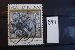 Islande - Année 1985 - 100k Johannes S. Kjarval - Y.T. 594 - Oblitéré - Used - Gestempeld - Gebraucht