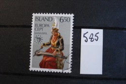 Islande - Année 1985 - 6k50 Europa "Joueuse De Langspil" - Y.T. 585 - Oblitéré - Used - Gestempeld - Gebraucht