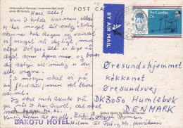 Gambia PPC The Gambia National Troupe By Airmail Par Avion Label BANJUL 1977 To HUMLEBÆK Denmark (2 Scans) - Gambia (1965-...)