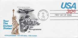 USA TOUR THE UNITED STATES AEROGRAMME FDC 1980 - 1961-80