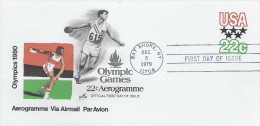 USA OLYMPIC GAMES AEROGRAMME FDC 1979 - 1961-80