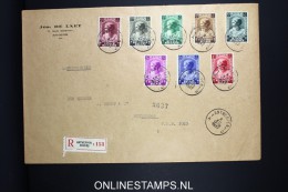 Belgium: Large Cover 1937 Registered Antwerp To Rotterdam, OBP 458 - 465 - Cartas & Documentos