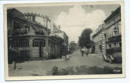 JOLIE CPSM LIBOS, CENTRAL HOTEL, PUB RENAULT, VOITURE ANCIENNE, AVENUE DE LA GARE, 9cm Sur 14 Environ, LOT ET GARONNE 47 - Libos