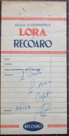 Ricevuta Pasto Anno 1973 Su Foglietto Pubblicitario "Acqua Minerale LORA Di RECOARO  " - Facturen