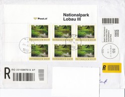 1311g: Personalisierte Briefmarke "Lobau III" Portogerecht Reko- Nachnahme 21.10.2004 PA 1010 Wien - Francobolli Personalizzati