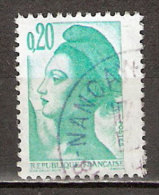 Timbre France Y&T N°2181 (05) Obl. Liberté De Gandon. 20 C. émeraude. Cote 0.15 € - 1982-1990 Libertà Di Gandon