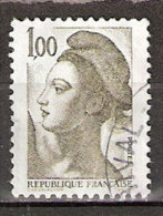 Timbre France Y&T N°2185 (03) Obl. Liberté De Gandon. 1 F. 00. Olive Foncé. Cote 0.30 € - 1982-1990 Liberty Of Gandon