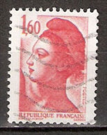 Timbre France Y&T N°2187 (02) Obl. Liberté De Gandon. 1 F. 60. Rouge. Cote 0.15 € - 1982-1990 Liberté (Gandon)