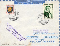 France-Sud Algere, Paris-Tamarasset 1952 Registered FFC / Erstflugbrief "Air France" AF 23 - Primeros Vuelos