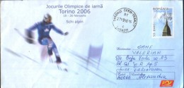 Romania- Stationery Postcard 2006 Used - Winter Olympics In Torino Alpine Skiing - 2/scans - Hiver 2006: Torino