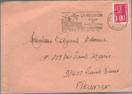 FRANCIA - France - LA REUNION - 1976 - Flamme Illustrée - St Denis - Place Roland Garros - Viaggiata Da St. Denis Per... - Covers & Documents