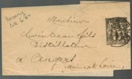 FRANCIA - France - 1907 - 1c - Wrapper - Viaggiata Da Bernay Per Angers, France - Streifbänder