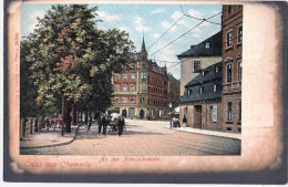 Gruss Aus CHEMNITZ An Der Nikolai Brücke Belebt Color Um 1905 Ungeteilte Rückseite Ungelaufen - Chemnitz