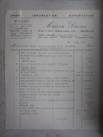 FACTURE (M1506) MAISON DAEMS (2 Vues) Avenue Louise, 475 05/05/1955 Toiles Batistes Couvertures Organdis - Textilos & Vestidos