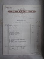 FACTURE (M1506) PAPETERIE DE BACKER (2 Vues) Rue De La Croix De Fer Bruxelles 30/06/1955 - Druck & Papierwaren