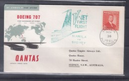 Qantas 1961 Boeing 707, First Scheduled Jet Flight, Manila To Sydney - Premiers Vols