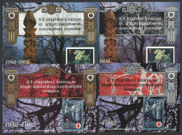 HUNGARY 1992. RED CROSS SILVER + GOLD SHEET-PAIR GARNITURE ( 4 Sheets) - Feuillets Souvenir