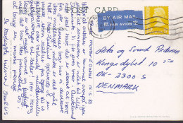 Hong Kong PPC Aberdeen The Famous Fishing Village Airmail Par Avion Label KOWLOON 1980 To Denmark (2 Scans) - Covers & Documents