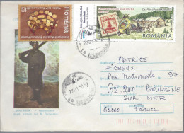 Bucarest 2010 Lettre Pour La France 2 Timbres - Brieven En Documenten