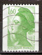 Timbre France Y&T N°2222 (03) Obl. Liberté De Gandon. 1 F. 60. Vert, De Roulette. Cote 0.50 € - 1982-1990 Vrijheid Van Gandon