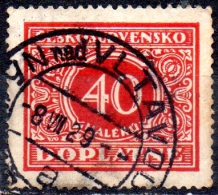 CZECHOSLOVAKIA 1928 Postage Due -  40h. - Red FU - Postage Due