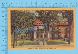 CPSM, Maine ( View Of St. Mary's Hospital) Linen Postcard Recto/Verso - Lewiston