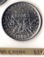 ** 5 FRANCS SEMEUSE  1980 FDC SOUS VIDE D ORIGINE ** - 5 Francs
