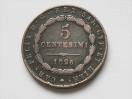 5 Centesimi 1826 P - ITALIE - SARDAIGNE **** EN ACHAT IMMEDIAT **** - Piemonte-Sardegna, Savoia Italiana