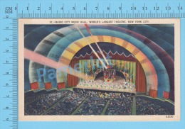 CPSM, New York ( Radio City Music Hall Manhattan ) Linen Postcard Recto/Verso - Manhattan