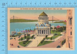 CPSM, New York ( Used In 1942, Riverside And West Side Drives , Grant´s Tomb ) Linen Postcard Recto/Verso - Manhattan