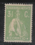 W2335 - PORTOGALLO 1917 , Ceres Il 3 1/2 Verde N. 233  *  Mint - Unused Stamps