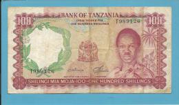 100 SHILLINGS - ND ( 1966 ) - P 5b - Sign. 3 - Serie T -  Julius Nyerere / Animals - BANK OF TANZANIA - Tanzania