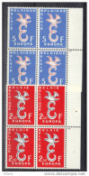 BELGIQUE COB 1064/5 ** BLOC DE 4 AVEC N° DE PLANCHE 2 Et 3 . (3T619) - ....-1960