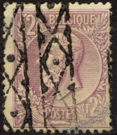 Belgien 1893 Mi.N° 59 König Leopold II , 2 Franken Lila Auf Blas-rosa - 1883 Leopold II.