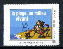 La Plage , Un Milieu Vivant .  Adhésif Neuf ** . Collector  "  SAUVONS LES OCEANS  " - Collectors