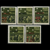 BRAZIL 1943 - Scott# C55-9 Children Surch. Set Of 5 LH (XX286) - Ungebraucht