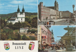 AK Donaustadt Linz Pöstlingberg Hauptplatz Taubenmarkt Fussgängerzone Wappen Oberösterreich Österreich Austria - Linz