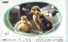 Télécarte Japon * OISEAU * CANARD * (451) MANDARIN * DUCK BIRD PHONECARD JAPAN * ENTE VOGEL * TELEFONKARTE * EEND - Galline & Gallinaceo