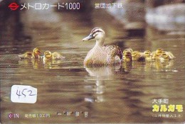 Télécarte Japon * OISEAU * CANARD * (452) MANDARIN * DUCK BIRD PHONECARD JAPAN * ENTE VOGEL * TELEFONKARTE * EEND - Hoenderachtigen & Fazanten