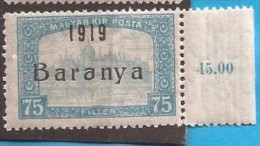 1919  18-34   BARANYA  UNGARN SERBIA JUGOSLAVIJA OVERPRINT  INTERESSANT  - TYP II NEVER HINGED - Baranya