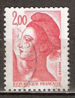 Timbre France Y&T N°2274 (02) Obl. Liberté De Gandon. 2 F. 00. Rouge. Cote 0.15 € - 1982-1990 Liberté De Gandon