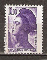 Timbre France Y&T N°2276 (03) Obl. Liberté De Gandon. 10 F. 00. Violet. Cote 0.15 € - 1982-1990 Vrijheid Van Gandon