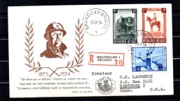 FDC Recommandé, Monument National Du Roi Albert 1er, 938 / 940, Cote 85 € - 1951-1960